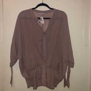 Mauve tie sleeve blouse